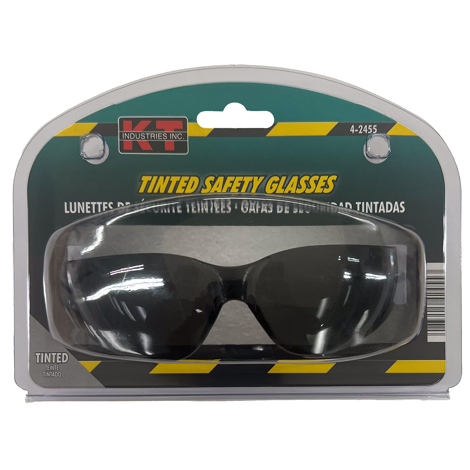 K-T Industries Wraparound Safety Glasses — Tinted, Polycarbonate Lens, Impact Resistant, Model# 4-2455